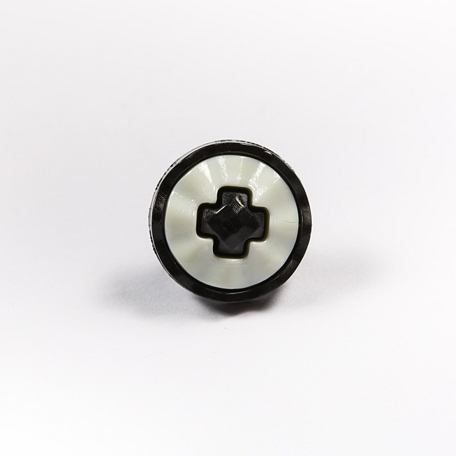24L Black Cross Shank Button, 100pcs