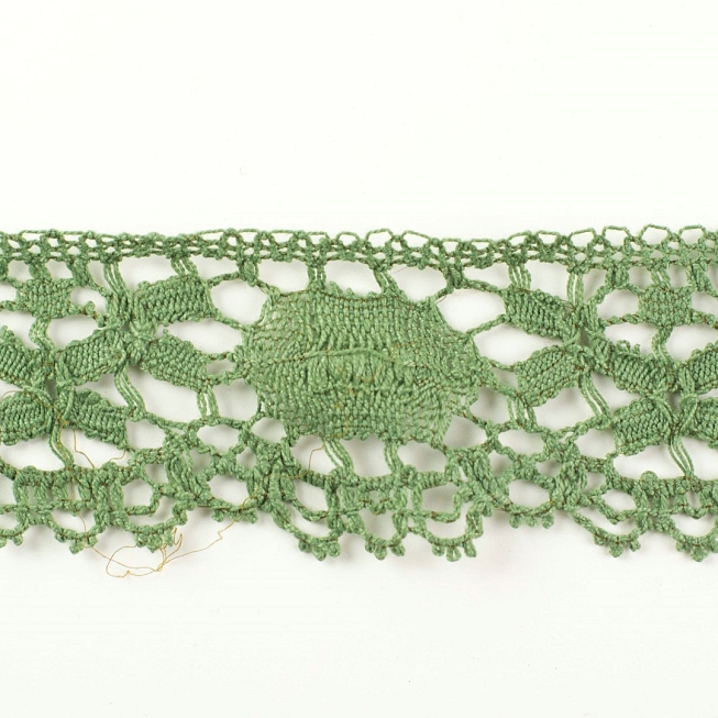Khaki Green Crochet Lace, 25m