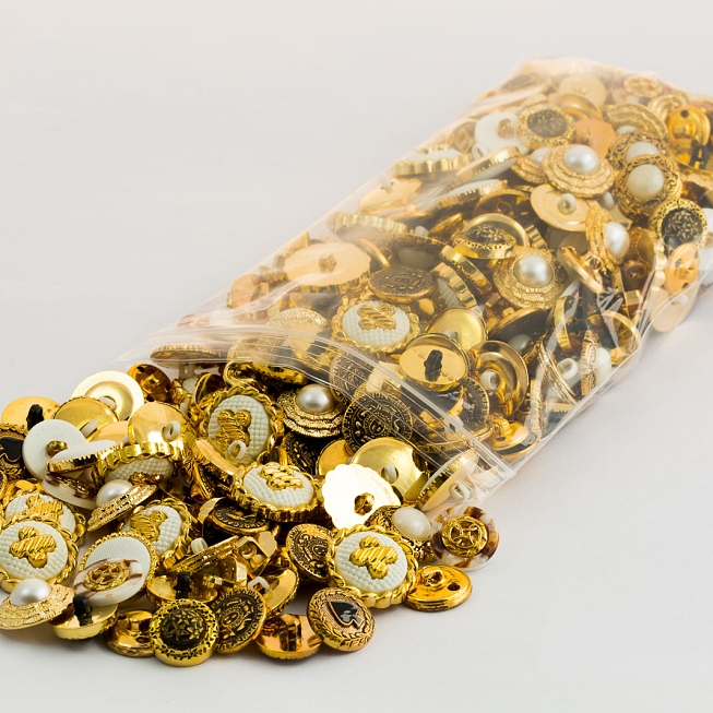 Assorted Gold Buttons Bag, 400g