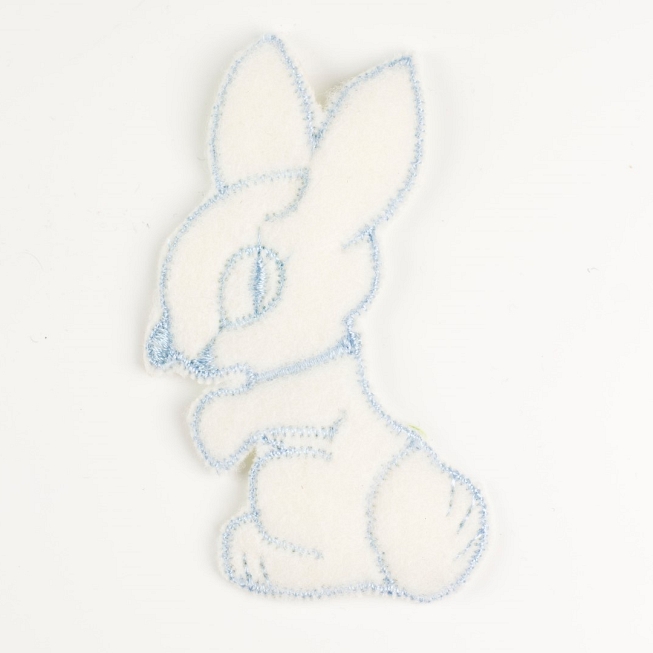 Blue Fluffy Bunny Patch, 5pcs