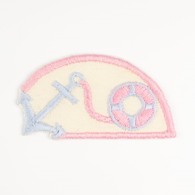 Pink Embroidery Anchor Patch, 5pcs
