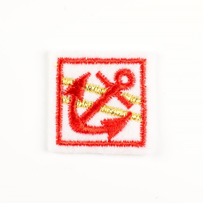 Red Anchor Sqaure Patch, 5pcs