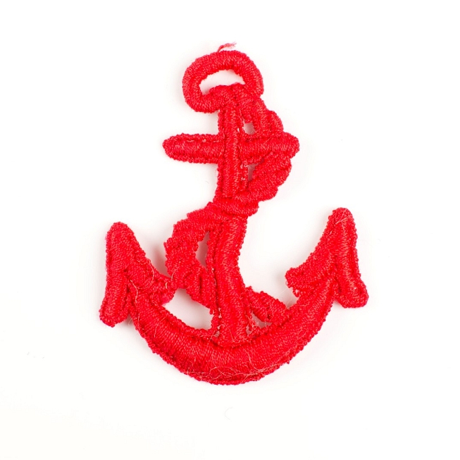 Vintage Red Anchor Patch, 5pcs