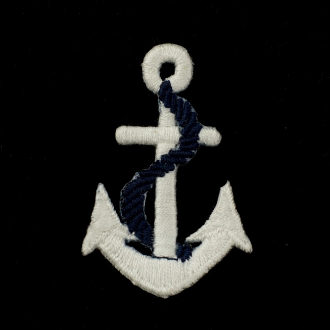 White & Navy Anchor Patch, 5pcs