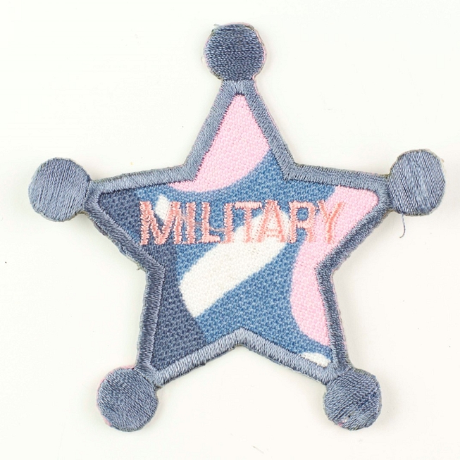 Violet Military Star Patch, 5pcs