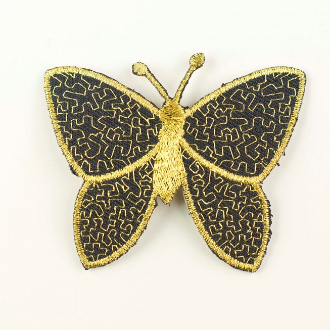 Gold & Black Butterfly Motif, 5pcs