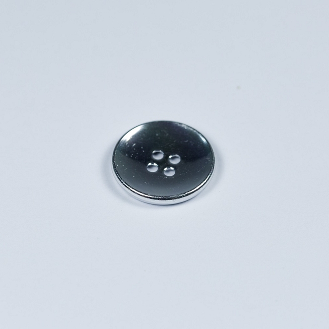 34L, 4-Hole Silver Aluminium Button, 200pcs