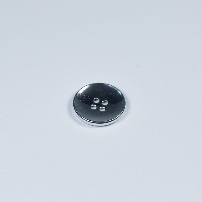 30L, 4-Hole Silver Aluminium Button, 200pcs