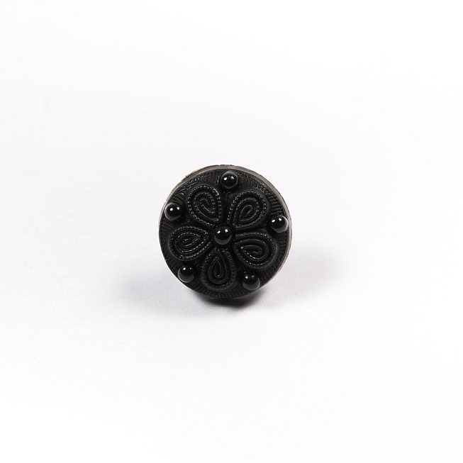 20L Black Daisy Shank Button, 100pcs