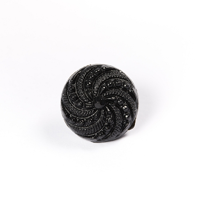 30L Black Swirl Shank Button, 100pcs