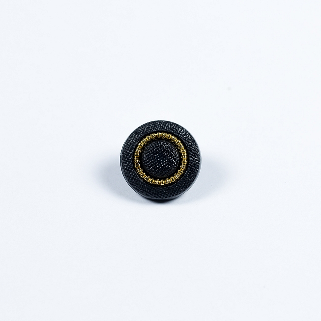 24L Black & Gold Shank Button, 100pcs