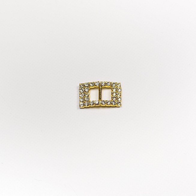 6mm Small Gold Square Diamante Buckle