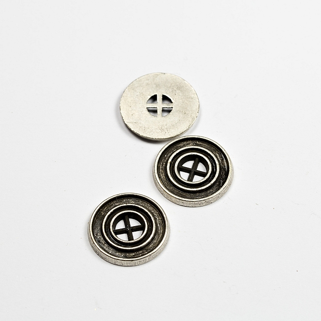 4-Hole X Metal Button, 25pcs