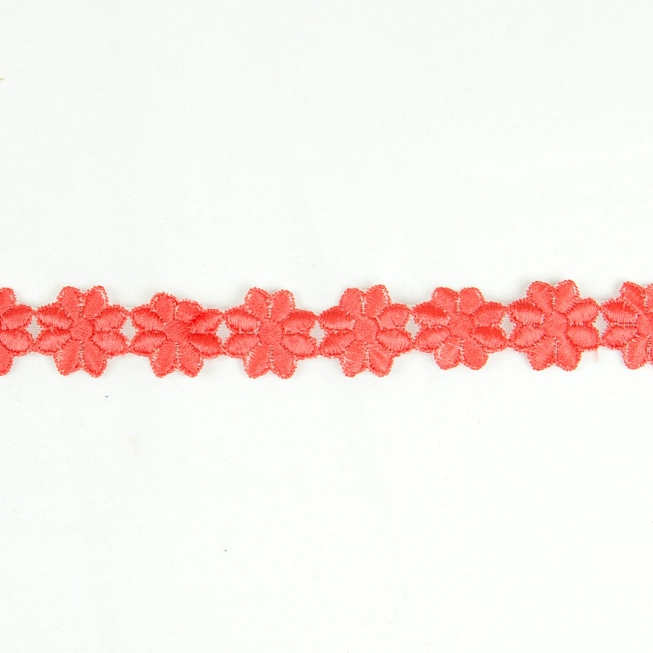 25mm Red Embroidery Daisy Lace, 18m