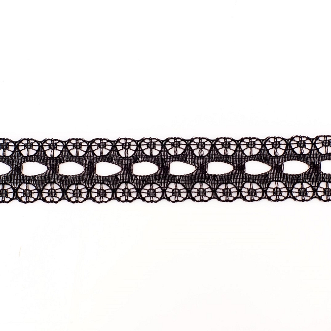 15mm Black Knitting in Lace, 266m