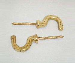 B21 Plain Brass Hook, 10pcs