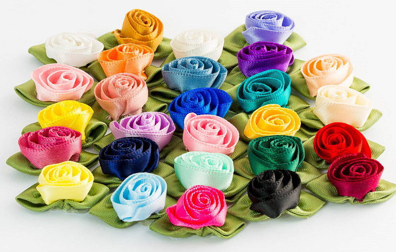30 Ct Ribbon Roses Fabians Haberdashery & Trimmings | Trimmings | Ribbon Roses & Bows ...