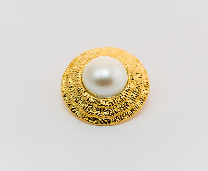 Shank Button Gold Rim Fabians Haberdashery & Trimmings | Fastenings | Buttons | Gold Rim ...