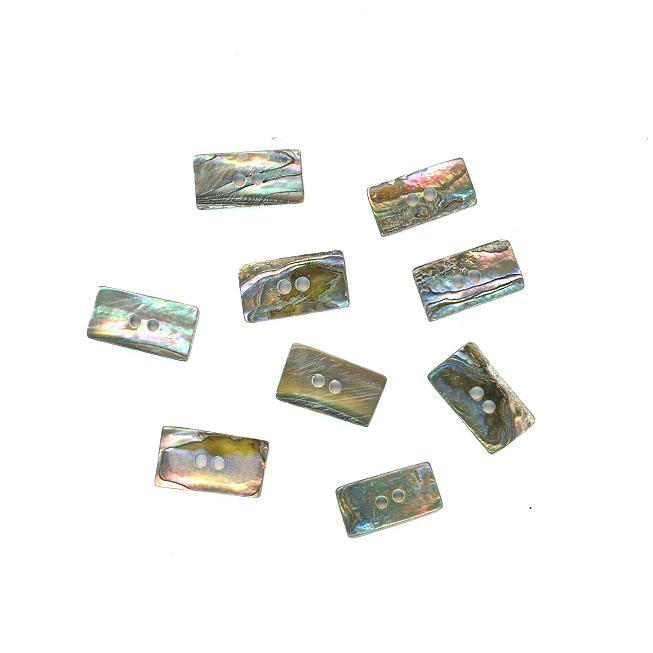 30L Rectangle Shell Buttons, 100pcs