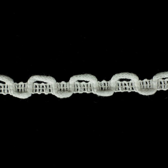 10mm White Looped Braid, 50yds