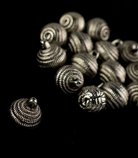 Silver Metallic Ball Button, 25pcs
