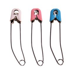 55mm Nappy Pins - Metal Cap