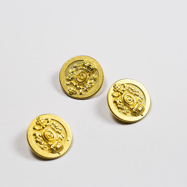 36L Gold Crown Metal Button, 25pcs