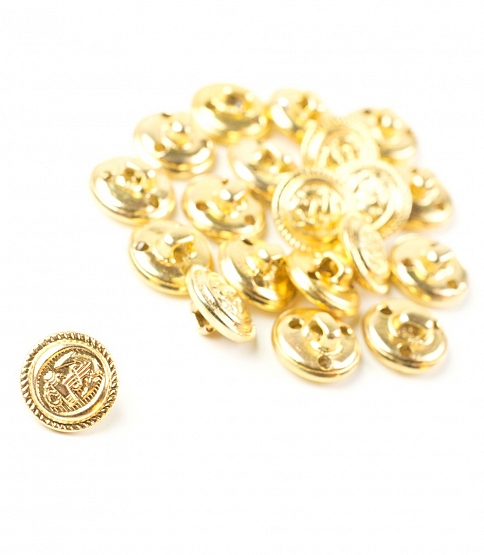 28L Aluminium Gold Anchor Buttons, 100pcs