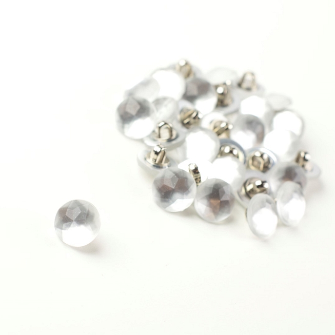 18L Frosted Crystal Button, 100pcs