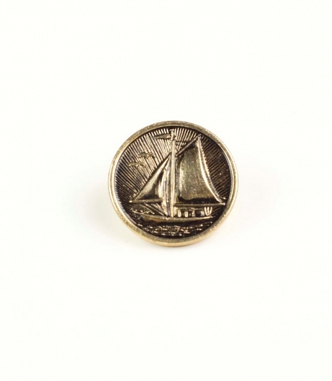 Gold Ship Shank Button, 25pcs