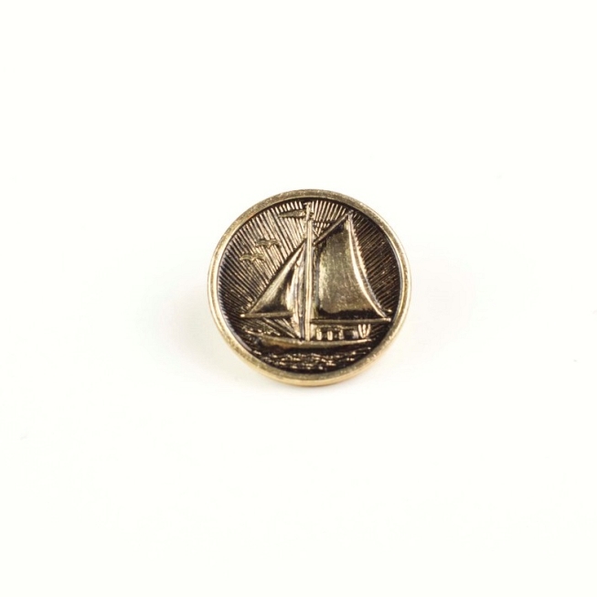 Gold Ship Shank Button, 25pcs