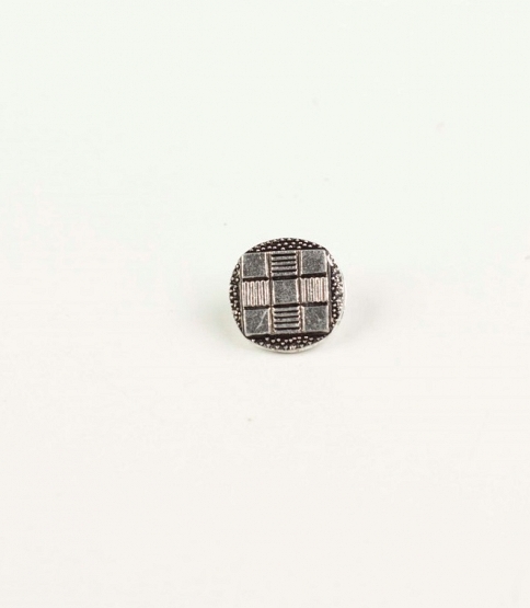 18L Shank Silver Squares Button, 25pcs