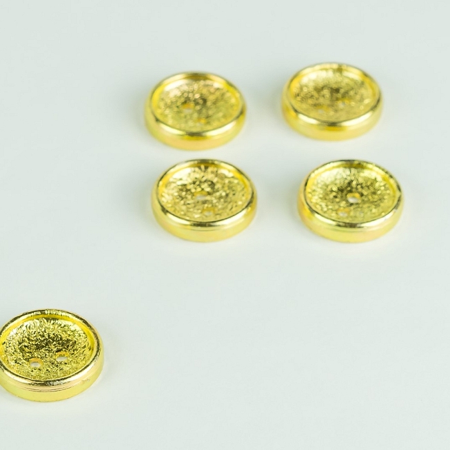 30L 2-Hole Light Gold Metal Button, 50pcs