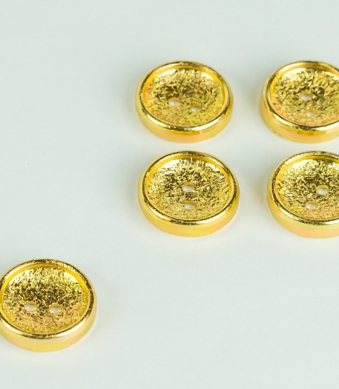 30L 2-Hole Dark Gold Metal Button, 50pcs