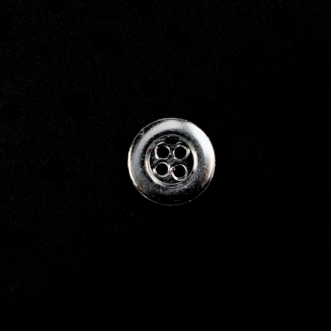 22L, 4-Hole Silver Metal Button, 100pcs