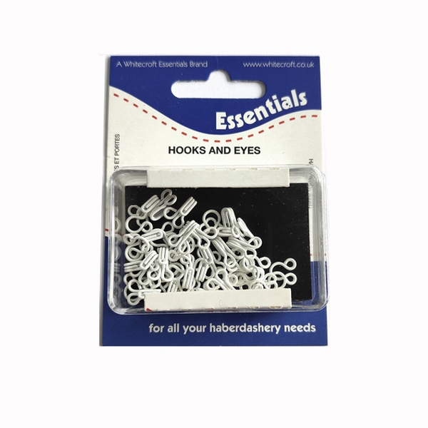 Size 2 White Hooks & Eyes Set