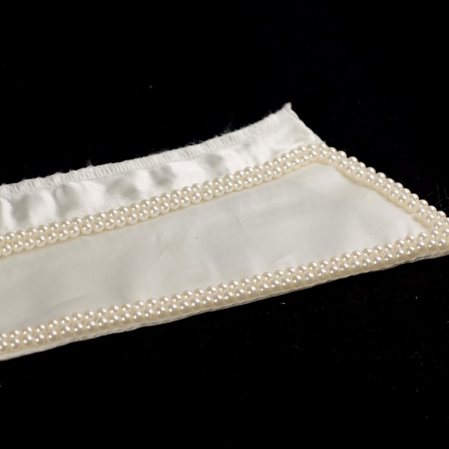 Cream Beaded Satin Collar