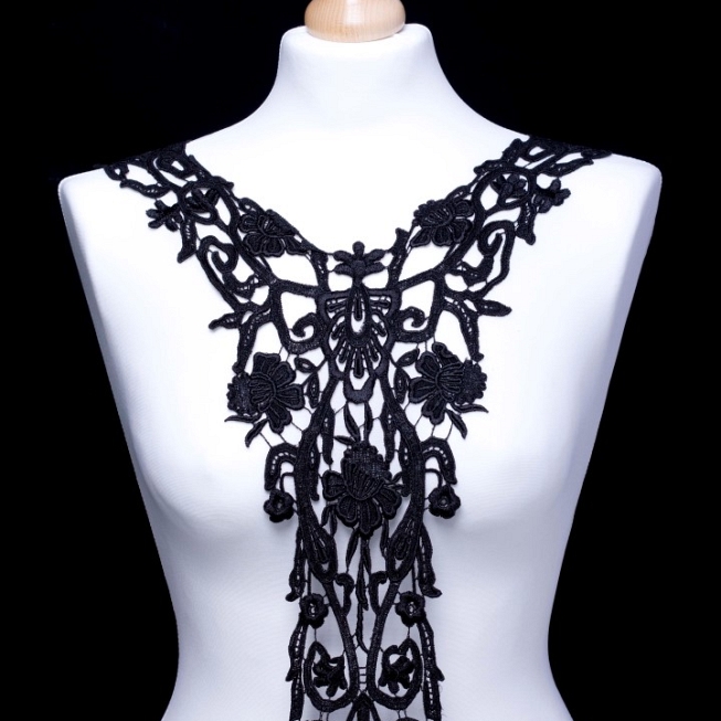 Large Black Guipure Applique