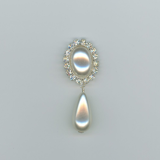 Rhinestone Pearl Button