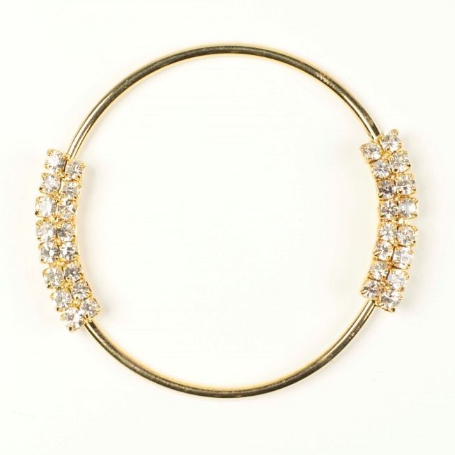 52mm Brass Diamante Rings, 10pcs
