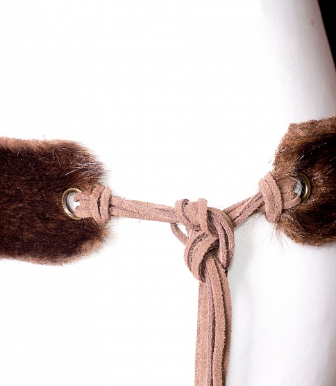 Dark Brown Fur Tie Belt