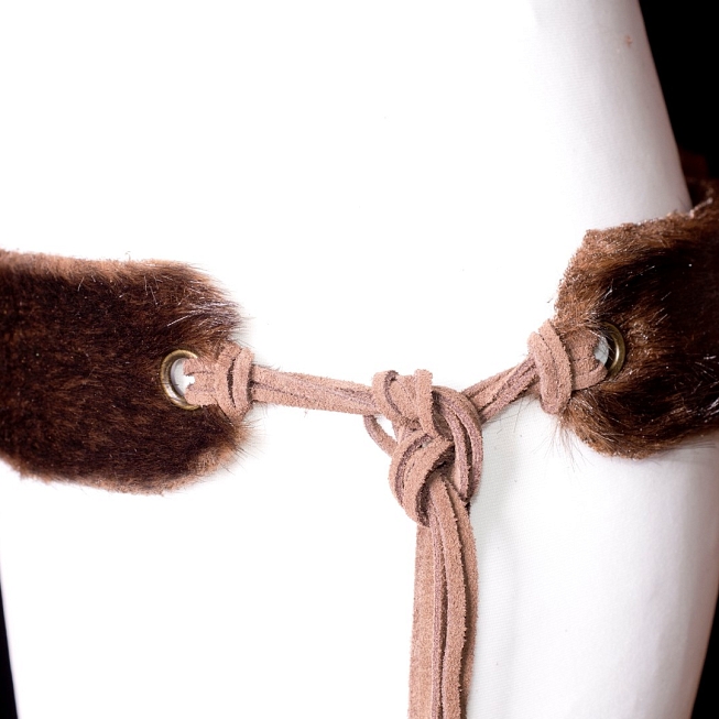 Dark Brown Fur Tie Belt