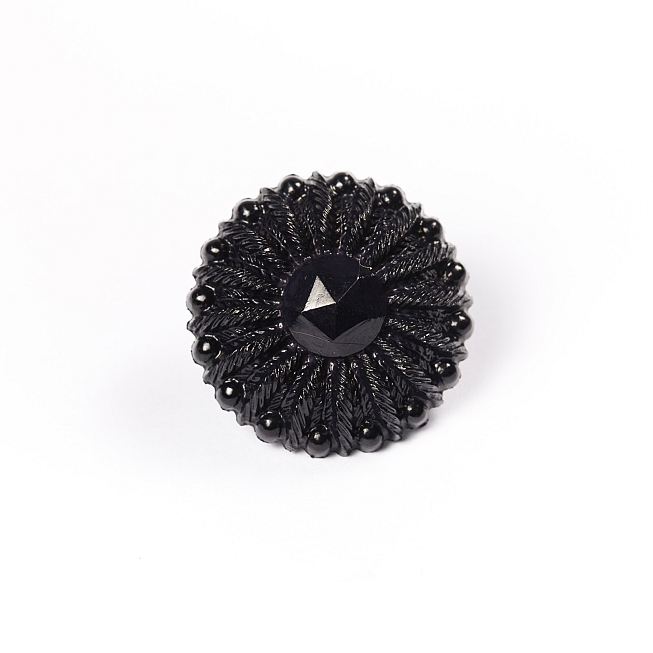 32L Black Daisy Shank Button, 100pcs