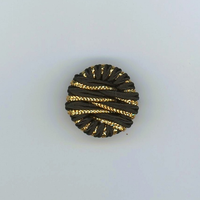 Gold w Black Corded Button