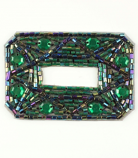 Green Beaded '0' Patch, 5pcs
