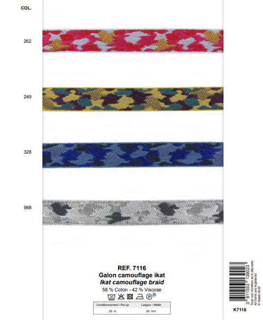 Ikat Camouflage Braid - 20mm