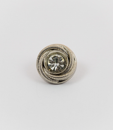 20L Silver Diamante Button