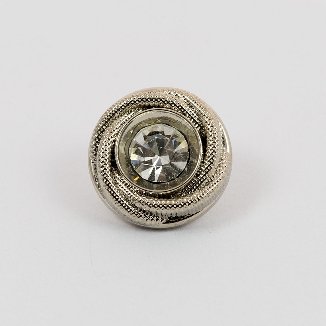 40L Silver Diamante Button