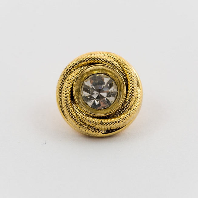 40L Gold Diamante Button