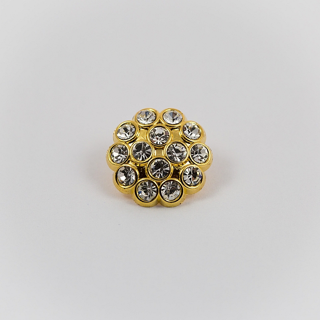 24L Gold Multi-Diamante Button
